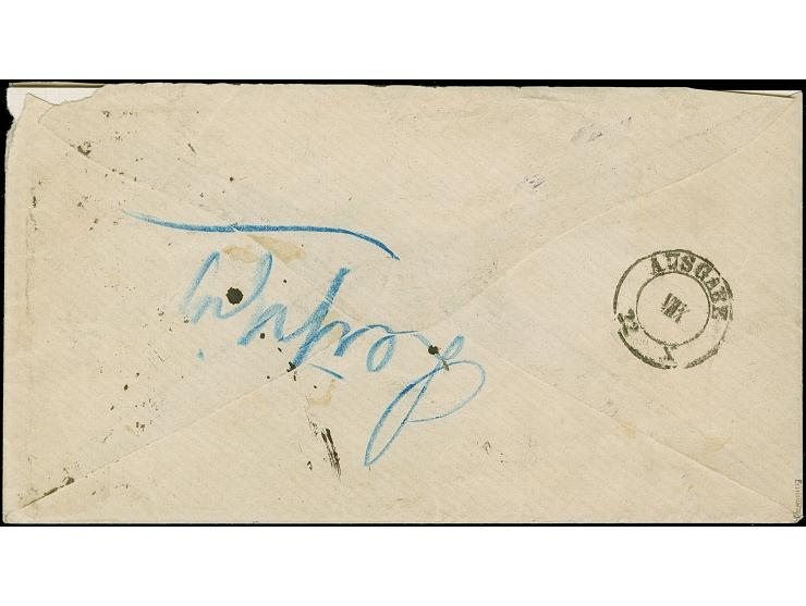 18 Kr. ocker, mit rechts sauber auf- und nebengesetztem EKr. "OFFENBACH 20 10" (1871) auf teils vorgedrucktem Paketbegleitbri