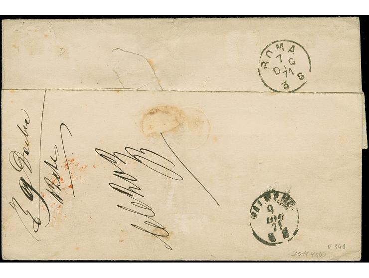 18 Kr.ockerbraun (minimal gummifleckig) und 2 Kr.orange, mit K1 EKr. “WORMS 4.12.71” auf Brief der 2.Gewichtsstufe nach Paler