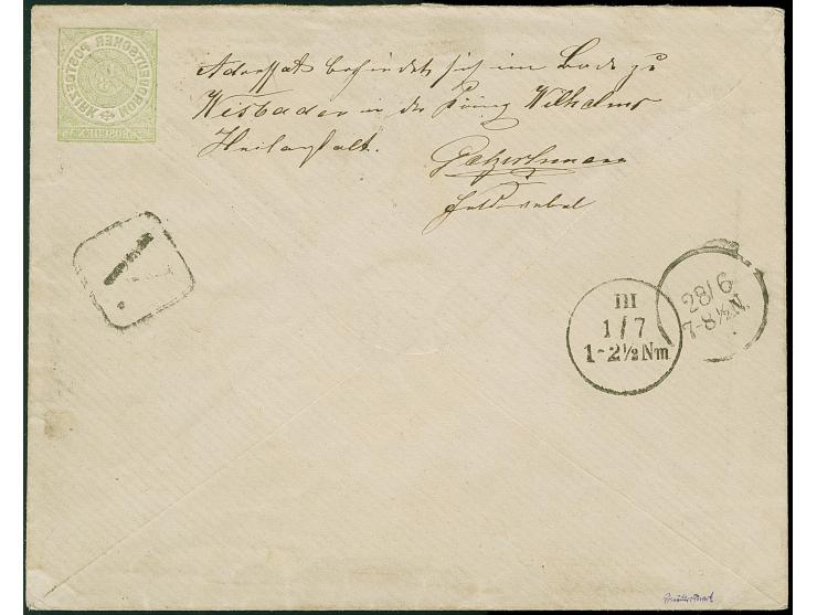 UMSCHLÄGE DER VIKTORIA-NATIONAL-INVALIDEN-STIFTUNG: Umschlag 1/3 Gr. grün, Format 152:120 mm, Absender mit Signatur "Werner",