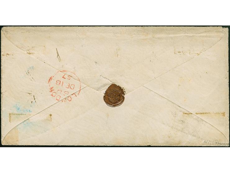 Glatter Grund, 1 Sgr. rosa, allseits vollrandig, mit zentrisch aufgesetzter Nr."155" auf kleinem Briefkuvert mit Ra2 "BONN 10