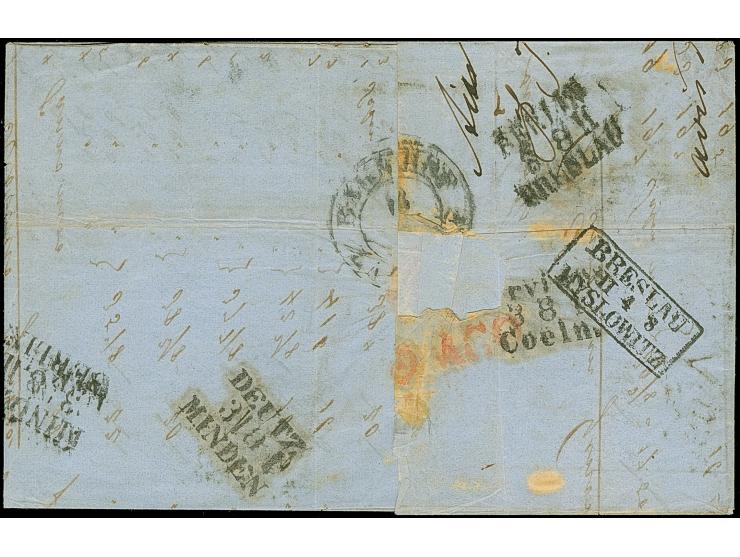 3 Sgr. auf gelb, unten links an die Randlinie geschnitten, sonst voll- bis breitrandig, mit klar aufgesetzter Nr. "1" und sau