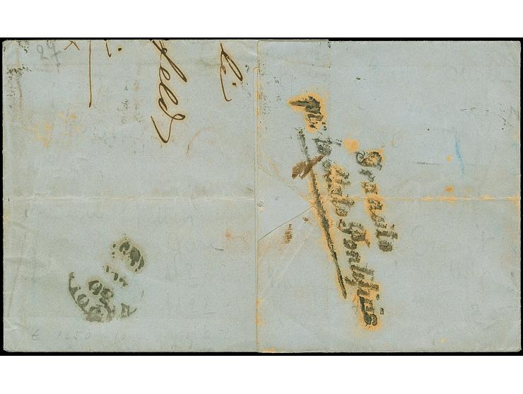 3 Sgr. auf gelb, breitrandig, mit Nr. "1439" und sauber nebengesetztem Ra3 "STETTIN BAHNHOF 18/7" (1857) auf komplettem Faltb