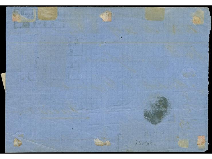 10 Sgr. rosa im &nbsp;Paar (links übliche Scherentrennung) mit 6 Pfg. orange und vier Einzelwerten 2 Sgr. ultramarin (zwei We