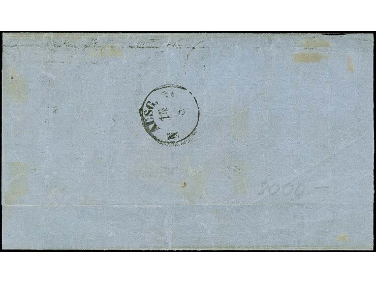 4 Pfg. grün im senkrechten 6er-Block, die mittlere Marke rechts leicht angeschnitten und die darunter liegende Marke oben lei