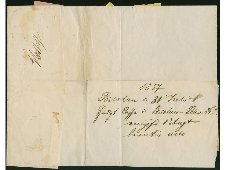 3 Sgr. auf gelb, waagerechter 6er-Streifen, 4er-Streifen mit breitem linken Bogenrand mit Reihenzähler "11", Paar und Einzelw