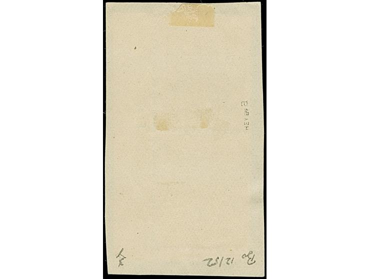 1920, Aufdruckausgabe Germania 15 Pfennig braunrot, aus der rechten unteren Bogenecke mit komplettem, gezähnten Leerfeld in M