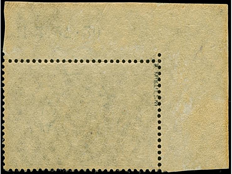 1920, Aufdruckausgabe im Hochoval 3 Mark mit kopfstehendem Aufdruck, aus der rechten unteren Bogenecke mit Aufdruck-HAN “H 21