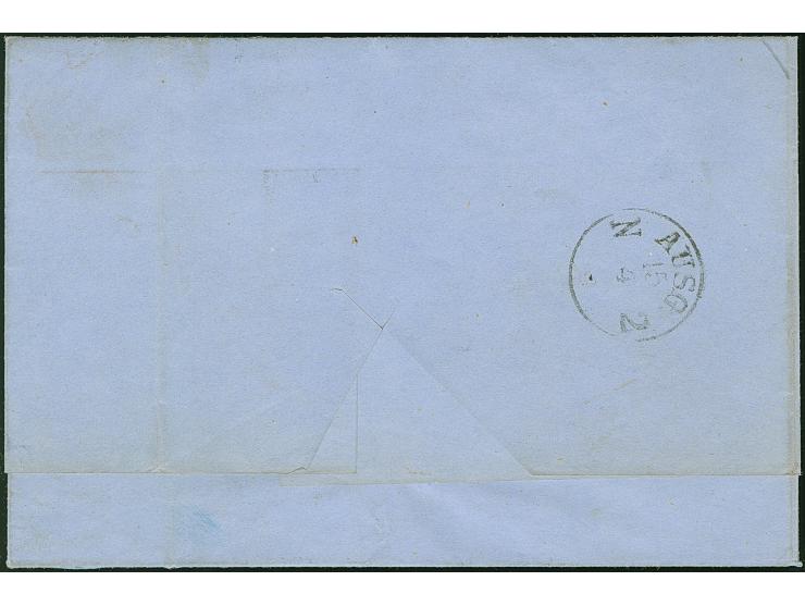 ½ Sgr. rotorange in wertstufengleicher Mischfrankatur mit Ausgabe ohne Wasserzeichen ½ Sgr. rotorange, zusammen mit Gittergru