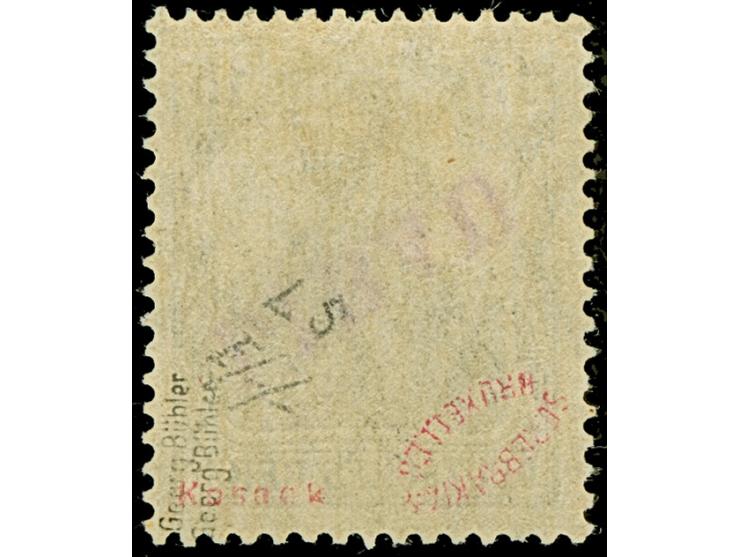 1919, Aufdrucktype II, violettblauer Aufdruck: Germania 15 Pfennig schwarzviolett, kopfstehender Aufdruck, farbfrisch und gut