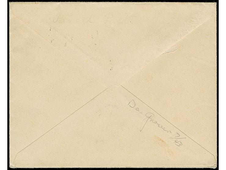 “DSP LINIE 11.11.22 *h” (D. Tanganyika) aptierter und sehr klarer Stempel auf waagerechtem Paar Ziffer 10 M. mit Wasserzeiche