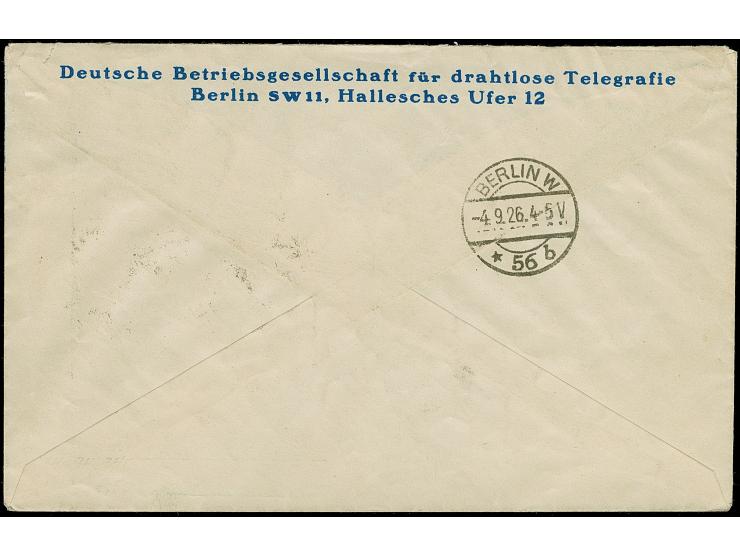 1926, Adler 20 Pfg. und zwei Einzelmarken 10 Pfg. jeweils mit Stempel “HAMBURG 3.9.26” als tarifgerechte Frankatur auf R-Ozea