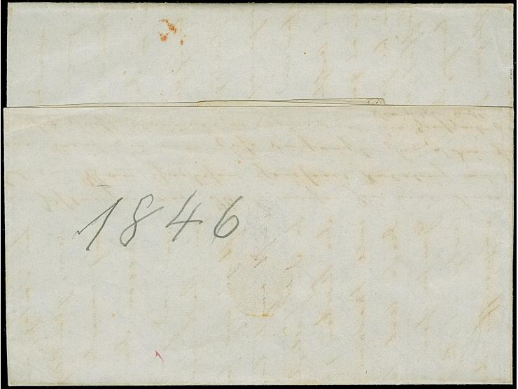 1846, kompletter Faltbrief mit Absenderstempel “Fr. BRAASCH &amp; CO. HAMBURG” &nbsp;und Leitvermerk "via Falmouth p. West-In