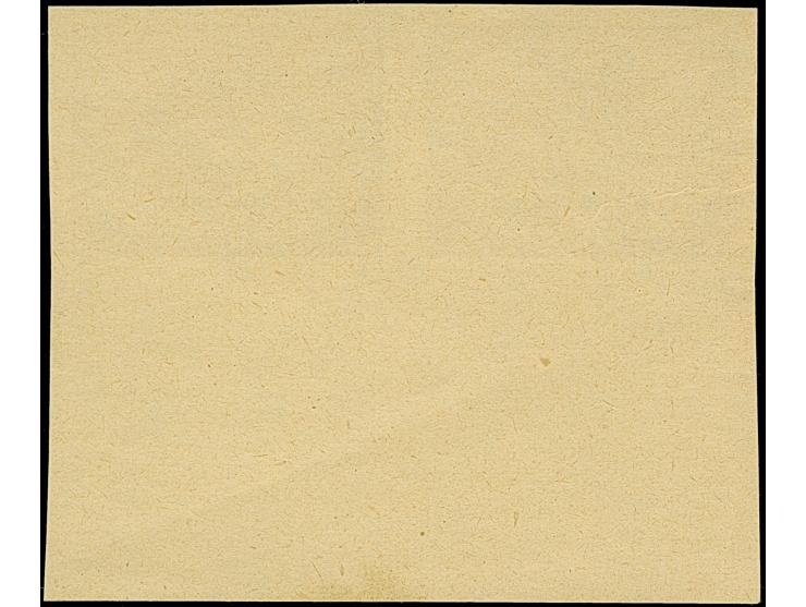 1940, Hoheitszeichen, Probedruck in dunkelbräunlichrot ohne Wertziffer auf gelblichem Papier, waagerechtes Unterrandpaar mit 