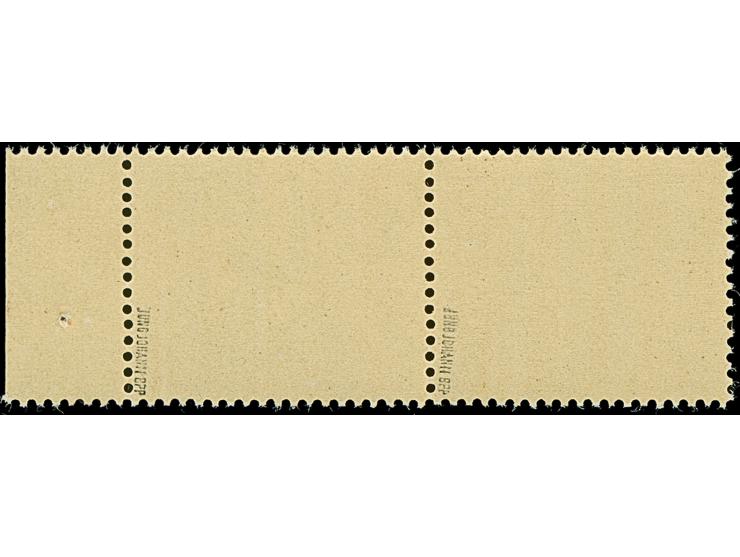 1943, Hoheitszeichen 6 Groszy im waagerechten Randpaar mit markant nach links verschobenem Werteindruck, dadurch auf der rech