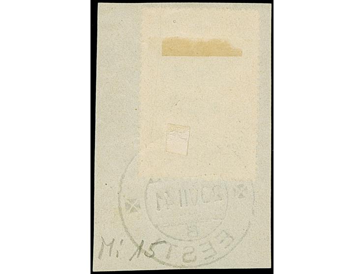 1941, Karelo-Finnische SSR 45 Kopeken dunkelblaugrün, farbfrisch und gut gezähnt, sauber mit Stempel “ELVA 20 VII 41” auf Bri