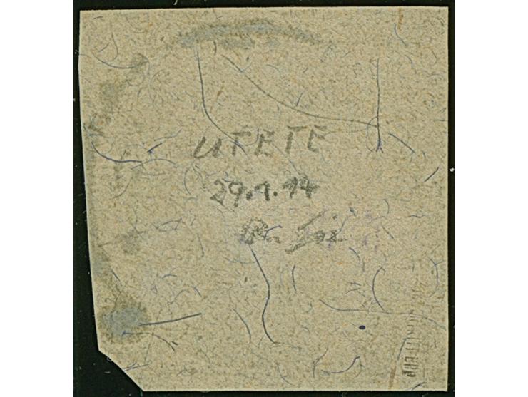 “UTETE (DOA) 29.1.14” klar auf Kaiseryacht 7½ H. mit Wasserzeichen auf Brieftück, in tadelloser Erhaltung, Fotoattest Jäschke