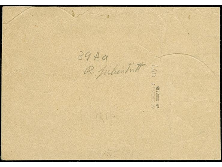 1908, Friedensdruck 3 R. dunkelrot/grünschwarz mit Stempel “TAVETA DOA 2.1.15” auf Briefstück in einwandfreier Erhaltung, sig