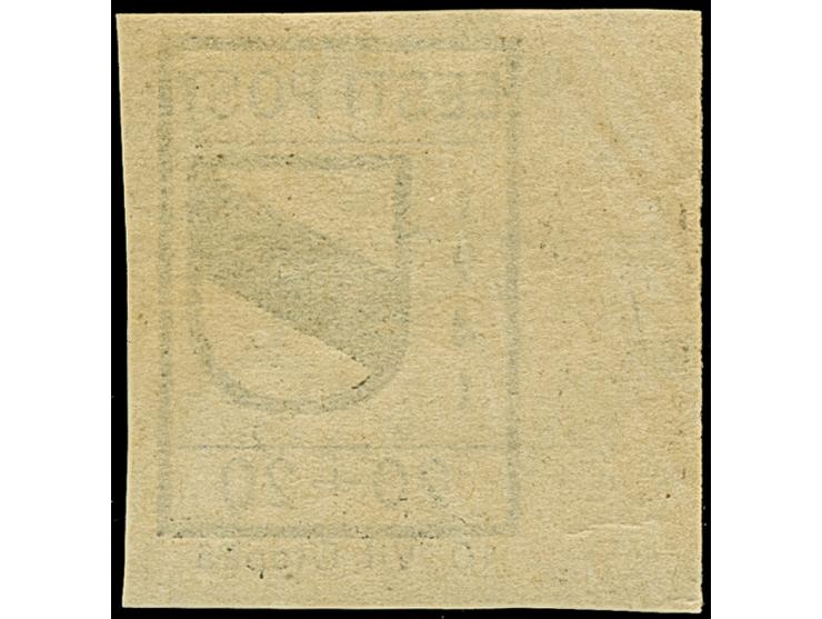 1941, Wappenschild 20 Kopeken, geschnitten, Type II, linkes Seitenrandstück, ohne Blaudruck, postfrisch, tadellos, sehr selte