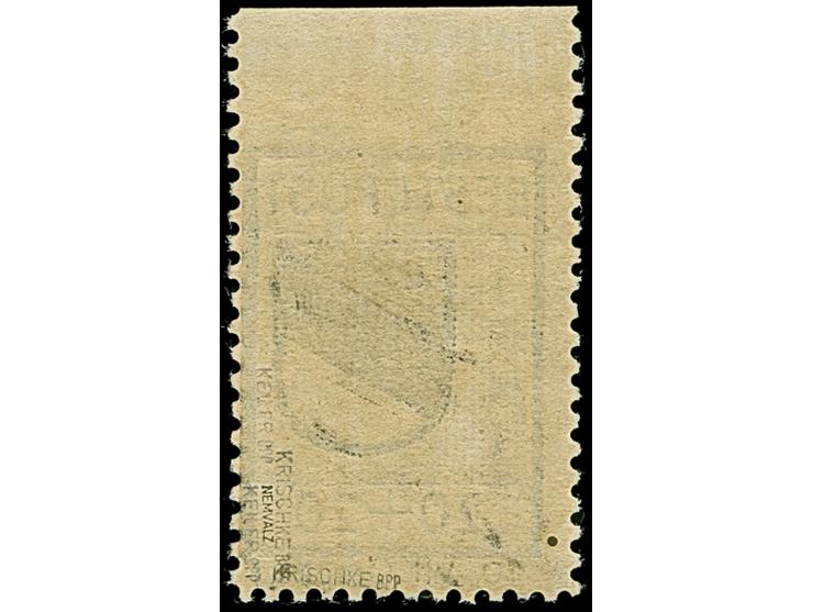 1941, Wappenschild 20 Kopeken, gezähnt, Type II, Oberrandstück, oben ungezähnt, farbfrisch und gut gezähnt, postfrisch, tadel