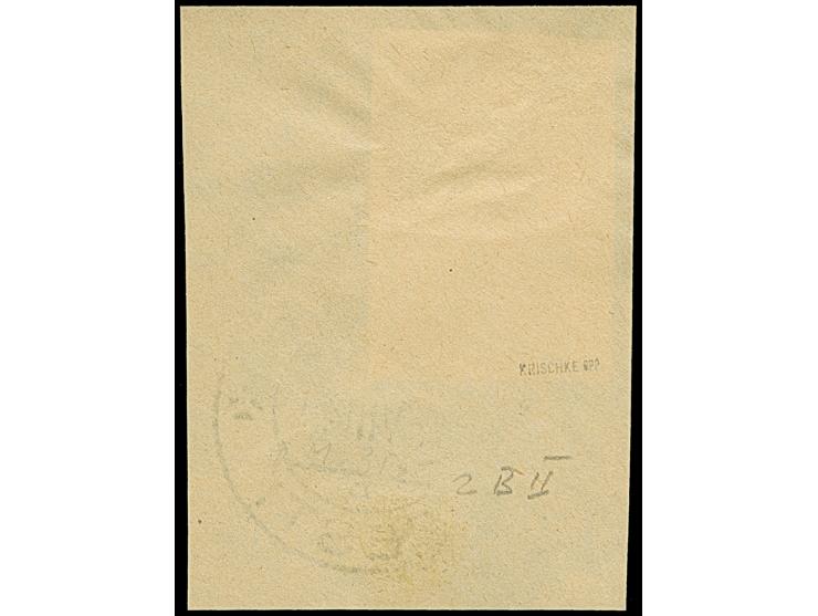 1941, Wappenschild 30 Kopeken, geschnitten, Type II, sauber mit Stempel “OTEPÄÄ 15 VIII 41” auf Briefstück, tadellos, sign. K