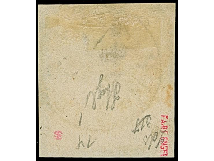 18 Kr. ockerbraun, farbfrisch in dunklerer Nuance mit sehr klarem Taxis-EKr. “SCHWARZBURG 11.8.” auf Briefstück, Die Marke is