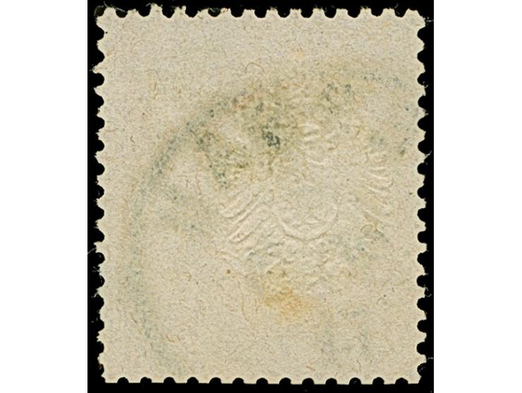 ½ Gr. orange mit stark nach rechts verschobener, senkrechter Zähnung und klarem EKr. “(D)ESSAU 30.9.74”. Die farbfrische Mark