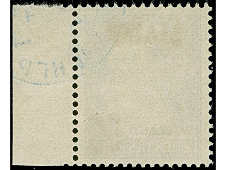 1941, 60 (Kopeken) auf Hitler 1 Pfennig schwarz, schwarzer Aufdruck, rechtes Seitenrandstück, farbfrisch und gut gezähnt, sau