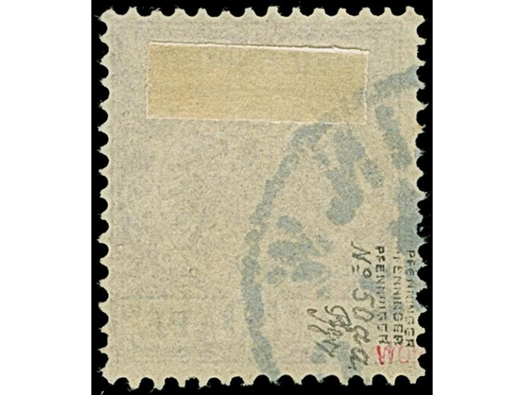 50 Pfg. bräunlichkarmin (weinrot quarzend), sauber gestempelt und in tadelloser Erhaltung. Der Stempel “BERLIN W64 *c…12…” st