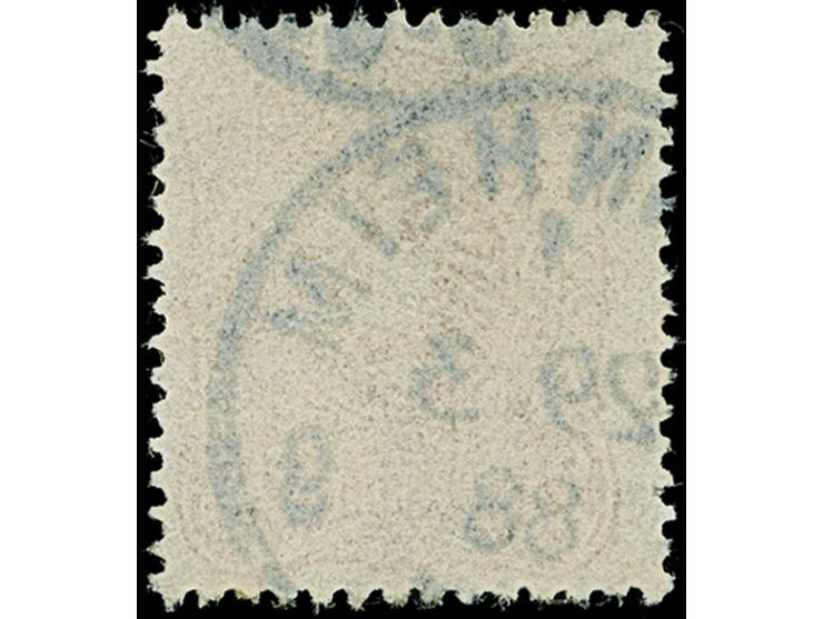 25 Pfg. gelblichbraun mit klarem EKr. “(MAN)NHEIM 1 *g 29.3.88”, die farbfrische Marke hat einen unauffälligen, bildseitig ni