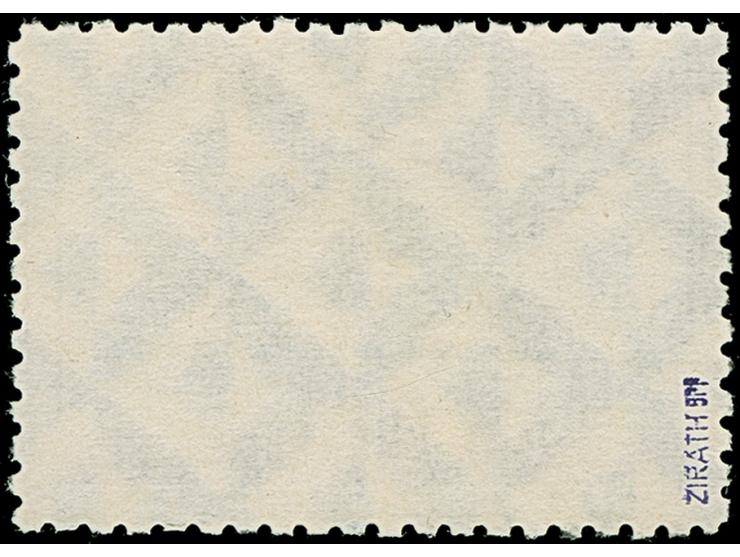 1942, Aufdrucktype III Hakenkreuz 4mm: 3 Rubel auf 1 Rubel schwärzlichblau, Wasserzeichen “Winkelmuster", farbfrisch und gut 