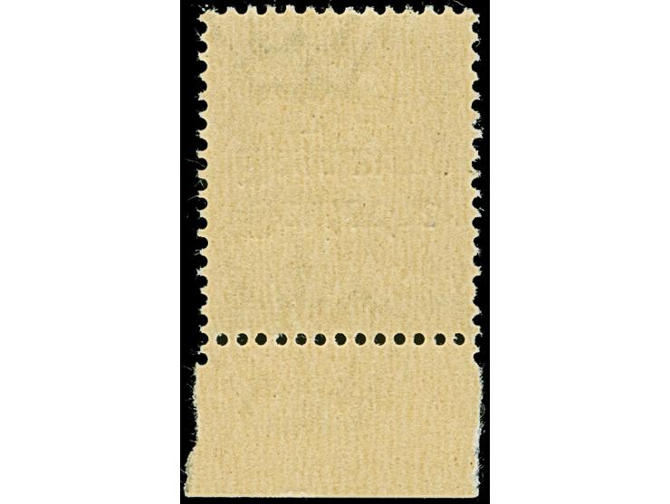 1 Lire schwärzlichgrauviolett, Unterrandstück mit kopfstehendem Aufdruck mit Aufdruckfehler “n in Besetzung diagonal gebroche