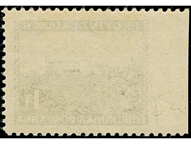 1945, Ansichten aus Slowenien Alte Burg in Laibach 1 Lire schwärzlichgraugrün, Seitenrandstück links ungezähnt, postfrisch, t