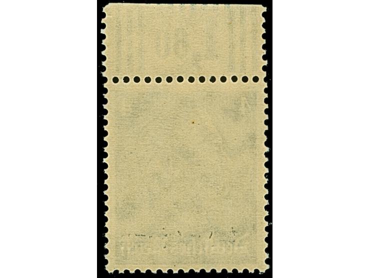 1940, Hindenburg 4 Pfennig grauultramarin, Oberrandstück mit Aufdruck nur im Blinddruck, postfrisch, tadellos, heute aufgrund