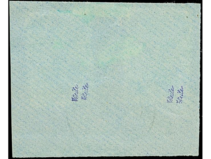 1941, Nepriklausoma 30 Kopeken violettultramarin und 50 Kopeken braun, je mit kopfstehendem Aufdruck, sauber mit Stempel “KAU