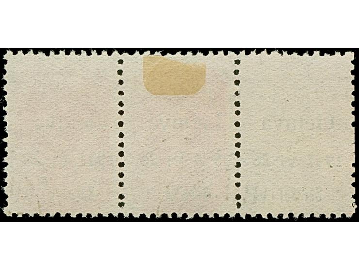 1941, 60 Kopeken lilarot, mit schwarzem Aufdruck, waagerechtes Paar mit links komplettem Leerfeld in Markengröße, das Markenf