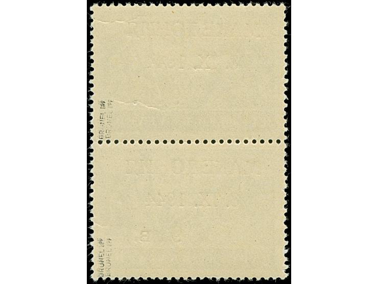 1944, 9 Lew auf 10 Stotinki, mit Aufdruckfehler “6 kopfstehend”, senkrechtes Paar von den beiden möglichen Feldern 29 und 39,