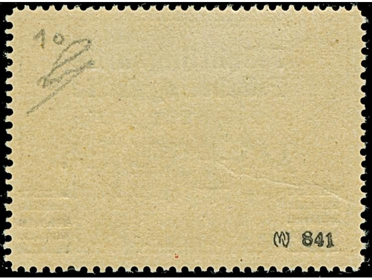 Flüchtlingshilfe 0.15 + 0.85 RM. braun, mit doppelten Aufdruck, postfrisch, tadellos, winziger herstellungsbedingter Knitter,