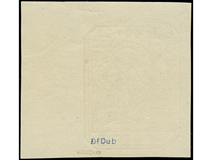 1941, Hilfe für Stadtkindergärten 60 Kopeken lebhaftrötlichbraun, ungezähnter Probedruck, mit rechtem Seitenrand auf weißem P