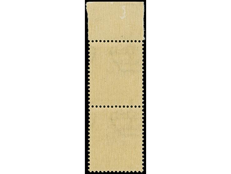 SALONIKI: 1944, 1. Auflage ohne milchig weißen Hintergrund: 50 C. schwarzsiena, senkrechtes Oberrandpaar, postfrisch, Oberran