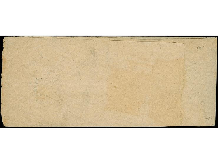 2 Gr. ultramarin mit auf- und nebengesetztem blauen Doppelkreisstempel "BERLIN P.E.No. 12   5 9 67" auf Streifband der 3. Gew