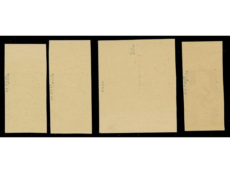 1944, Luboml 6-60 Pfennig ungezähnt, durchweg Randstücke, die 12 Pfennig aus der linken unteren Bogenecke, postfrisch, tadell