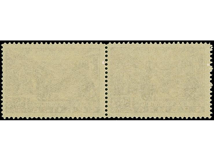 1941, Semendria 1,50 Dinar, gez. L 11½:12½, waagerechtes Paar, die linke Marke mit Plattenfehler "große weiße Stelle unten in
