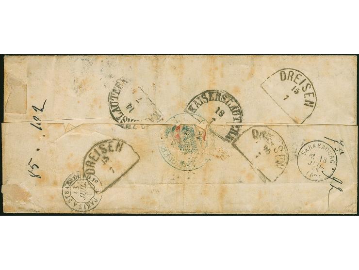 3 Kr. rosa, 4 Einzelstücke in teils unterschiedlichen Nuancen und 6 Kr. ockerbraun, alle voll-bis breitrandig und einwandfrei