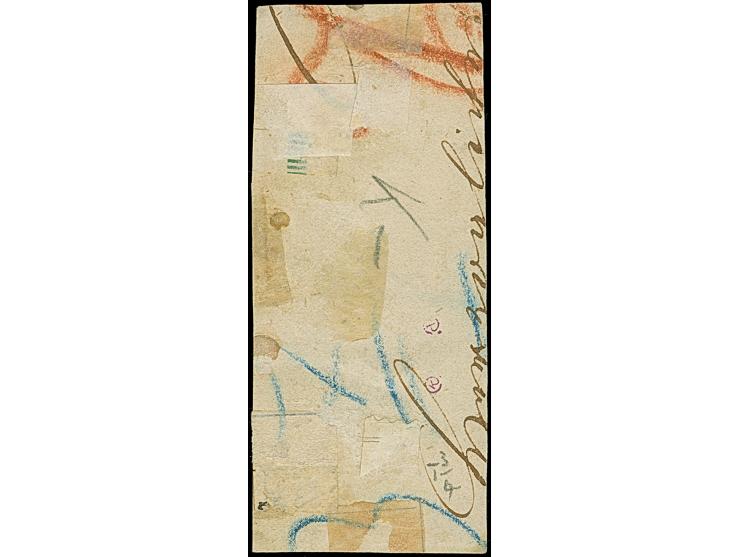 10/4 Ggr. auf graubraun als senkrechte Einheit, farbfrisch und allseits breitrandig, mit sauberer Nr. "8" BRAUNSCHWEIG auf Br