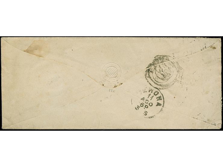 3 Kr. rosa im 4er-Block, farbfrisch und allseits breitrandig, mit sauber aufgesetztem EKr. "BAMBERG BAHNH. 10 8" (1869) auf k