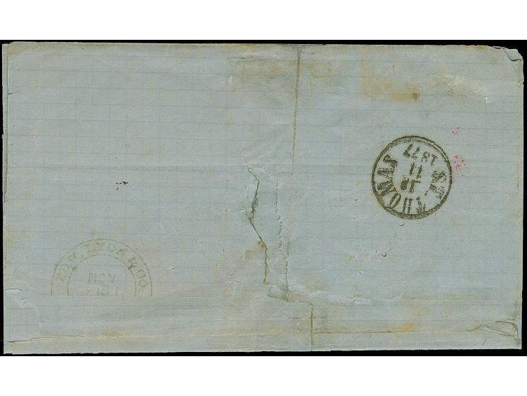 1875, 10C. schwarz/blaugrün/gelb, Oberrandstück,oben ungezähnt, sauber mit Agenturstempel “HAMBURG AMERICA PACKET COMPANY Sie