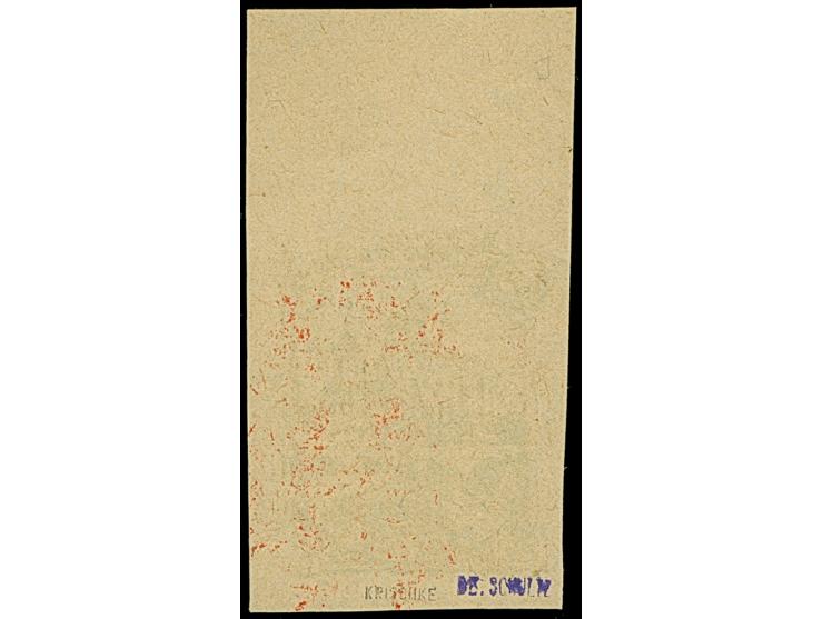 1941, Kathedrale von Pleskau 60 Kopeken olivgrün, ungezähnter Probedruck mit Oberrand auf gelblichem Papier ohne Wasserzeiche