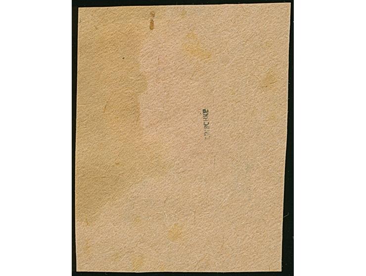 1941, 5 Kopeken dunkelbräunlichrot, mit diagonalem Aufdruck, dieser zum Teil auf das Briefstück übergehend, winzig fleckig, s