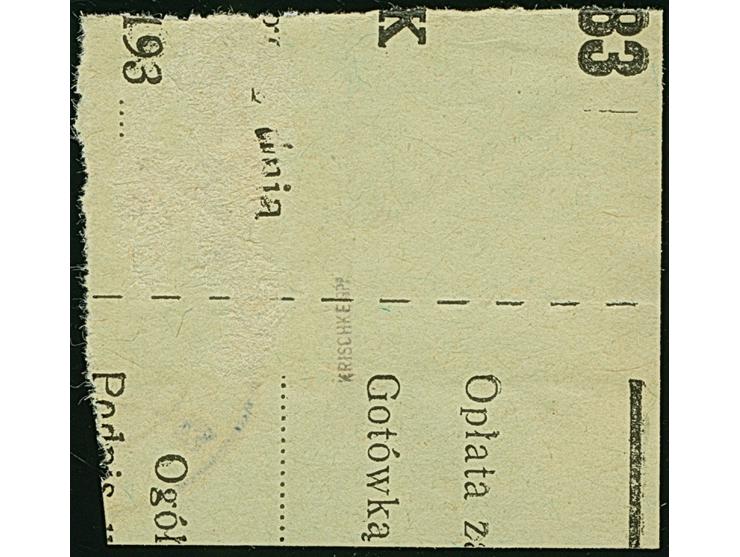 1941, 5 Kopeken bräunlichrot, links mit komplett gezähntem Leerfeld in Markengröße, sauber gestempelt auf Briefstück, tadello