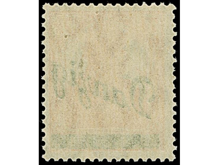 1920, Kleiner Innendienst 7½ Pfennig, Probedruck mit grünem Aufdruck, postfrisch, links ein Zahn winzig verkürzt, sonst tadel